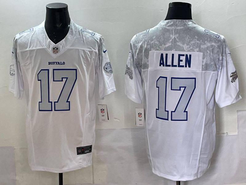 Men Buffalo Bills 17 Josh Allen Nike White 2025 Rivalries Collection Limited NFL Jersey 09